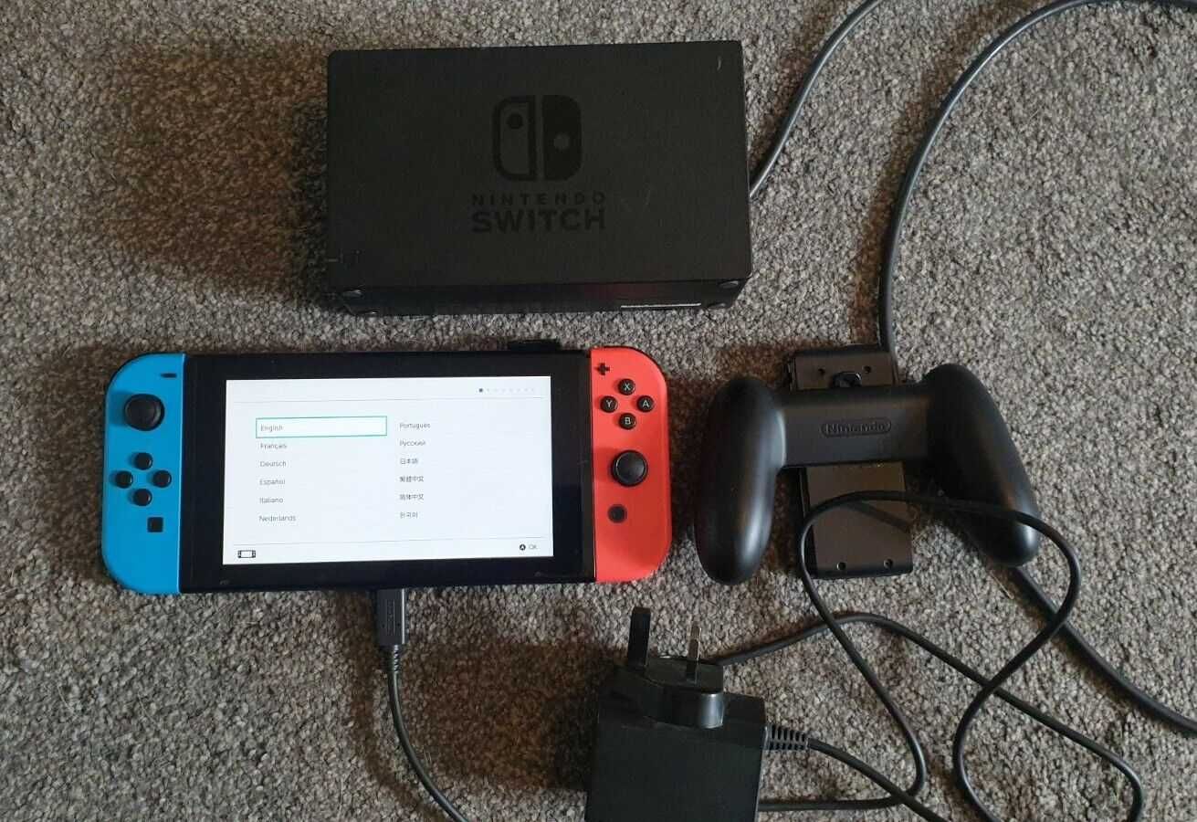 Nintendo swich конзола с добавени 128гб карта и калъф нинтендо гр ...