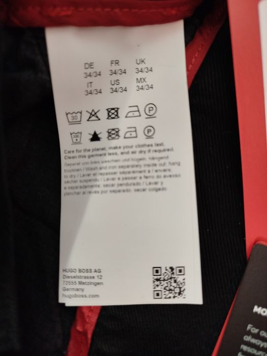 Оригинален панталон Hugo Boss Zeebo W34 Нов мъжки дънки чернен