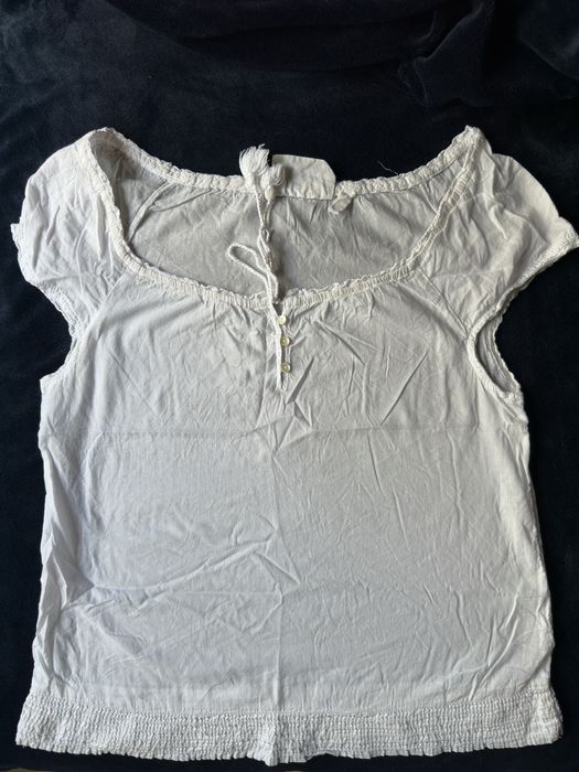 Tricou alb pentru dame din bumbac subtire marimea 34
