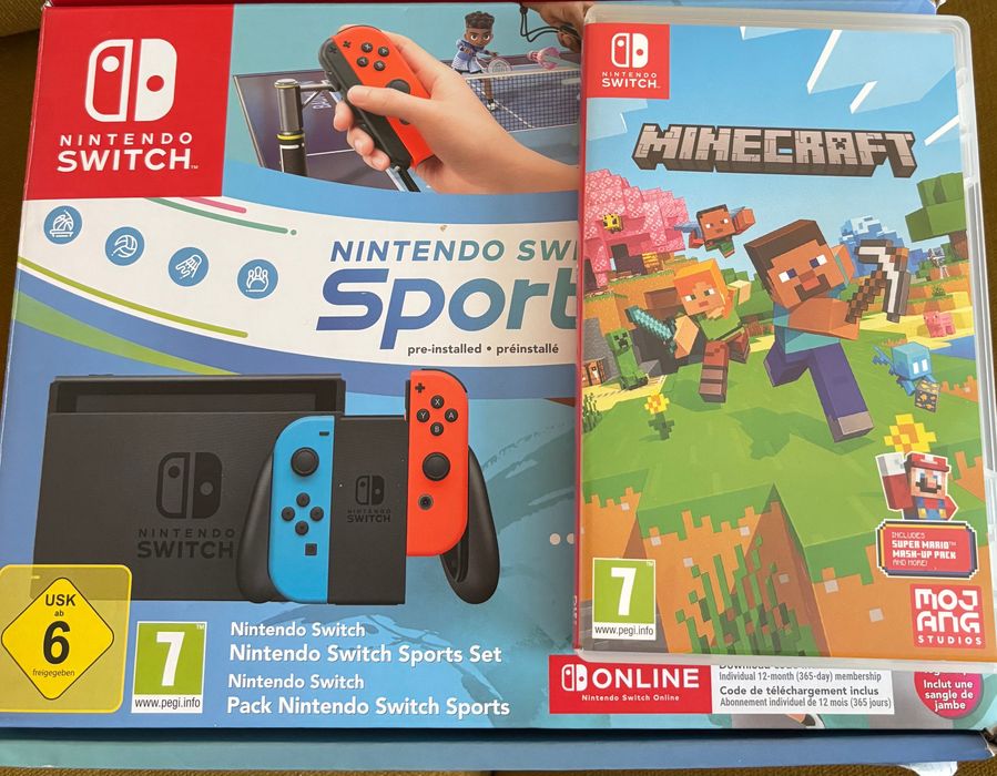 Nitendo switch Sports stare excelentă aproap nouă avem separat și un joc Minecraft la preț de 1500 Ron