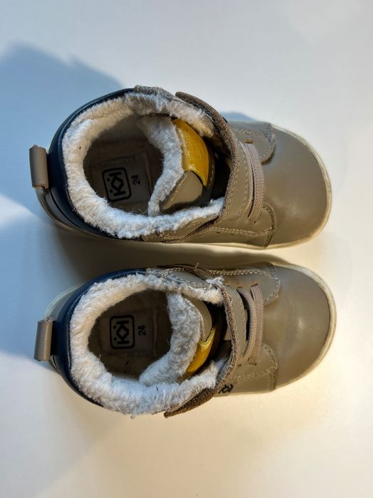 Боси кожени боти „Колев и Колев“ с вълна, 24 размер