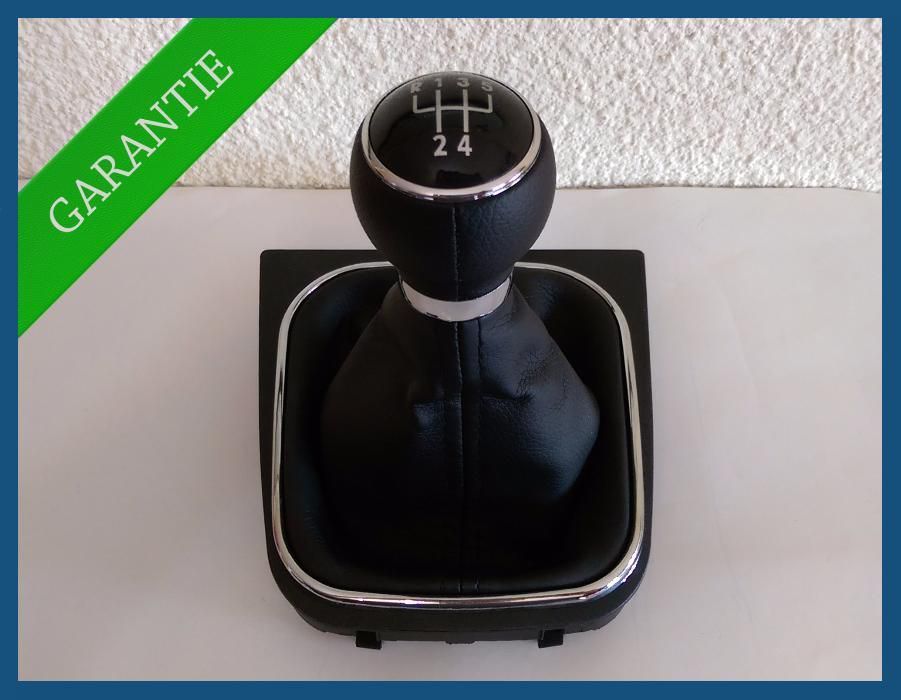 Manson schimbator + nuca PIELE + rama cromata VW Golf 5 6 Jetta cu 5T