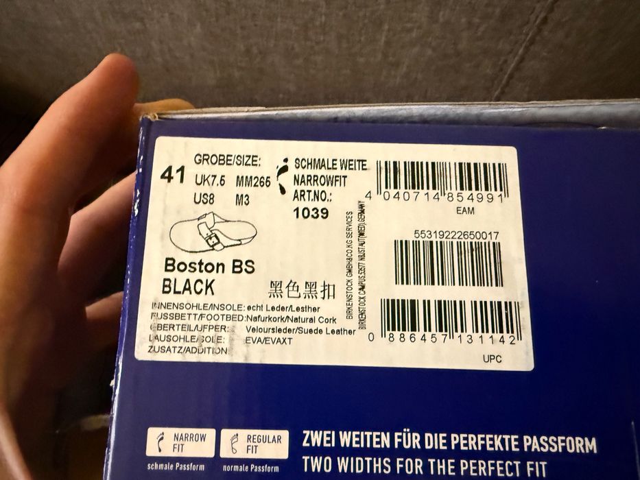 Birkenstock Boston BS Black NarrowFit marimea 38, 39, 40, 41, 42, 43