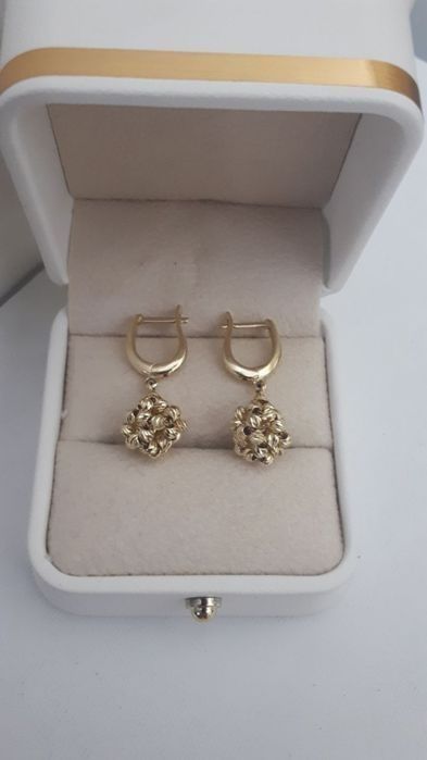 серьги золото детский, 585-п, 0.93-грам.