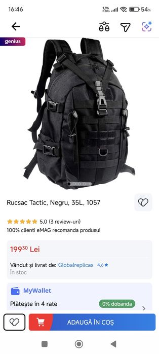 Rucsac tactic negru 35 L