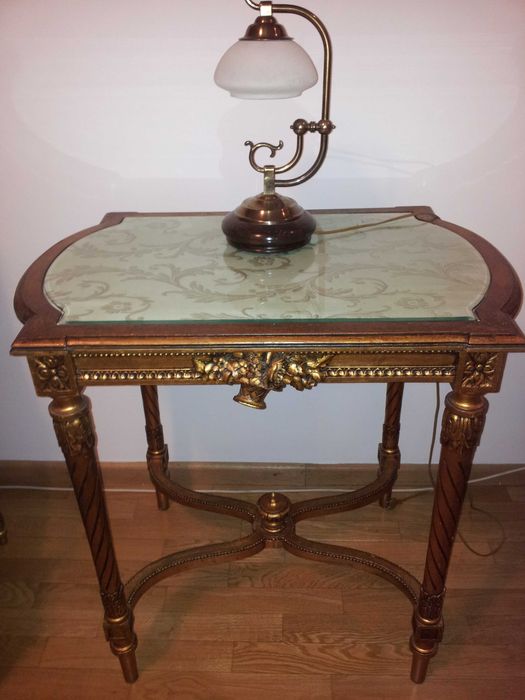 Set masa si doua fotolii stil Louis XIV - XV