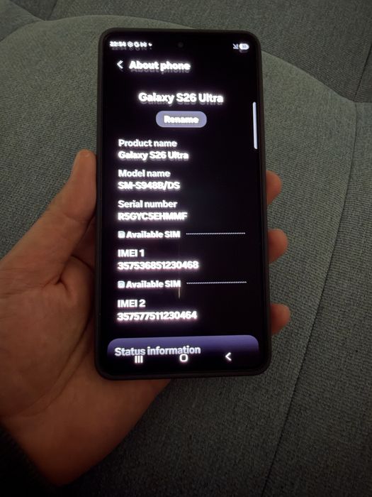 Samsung Galaxy S26 Ultra 512GB Black,чисто нов,0 цикъла на батерията