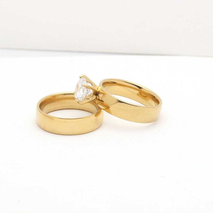 GR63, inel placat cu aur 14k, dublu, logodna, zirconiu alb,deosebit