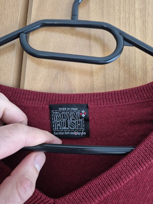 Pulover cu anchior, rosu burgund pentru barbati, M, stare foarte buna
