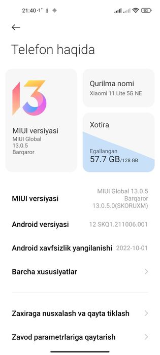 Xiaomi 11 LiteE 5G NE