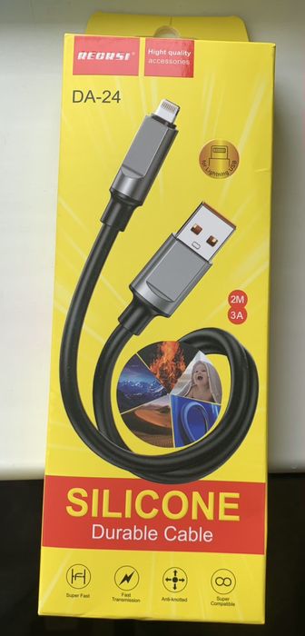 Лайтинг кабель 2м чёрный. Lighting