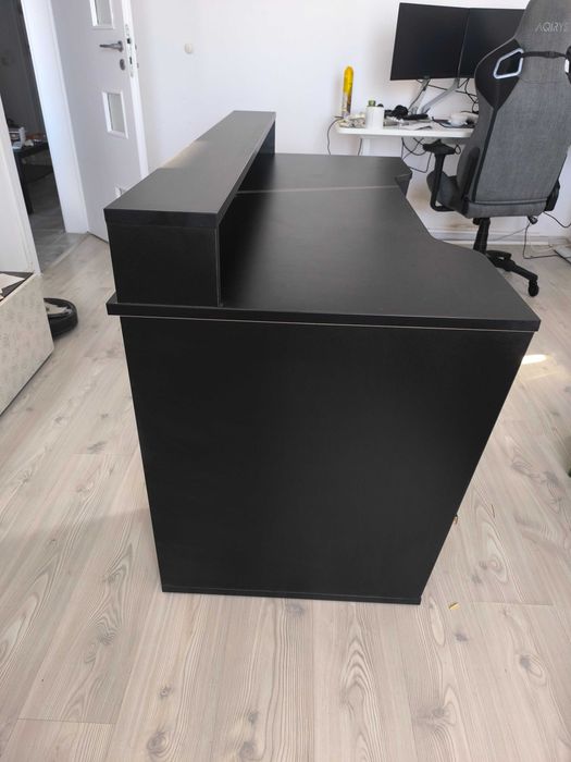 Birou KringX Gaming, 160x91x72 cm, culoare negru, include LED