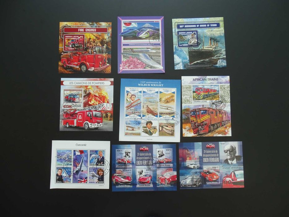 50 colite stampilate , timbre tematice Transporturi (Lot 3098)