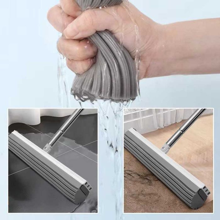 Mop magic cu burete PVA storcator si galeata cu 2 compartimente