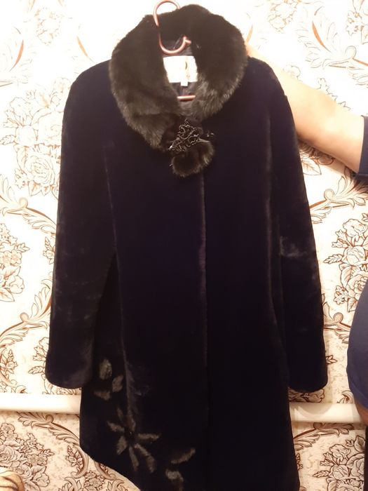 Шуба мутон с норкой