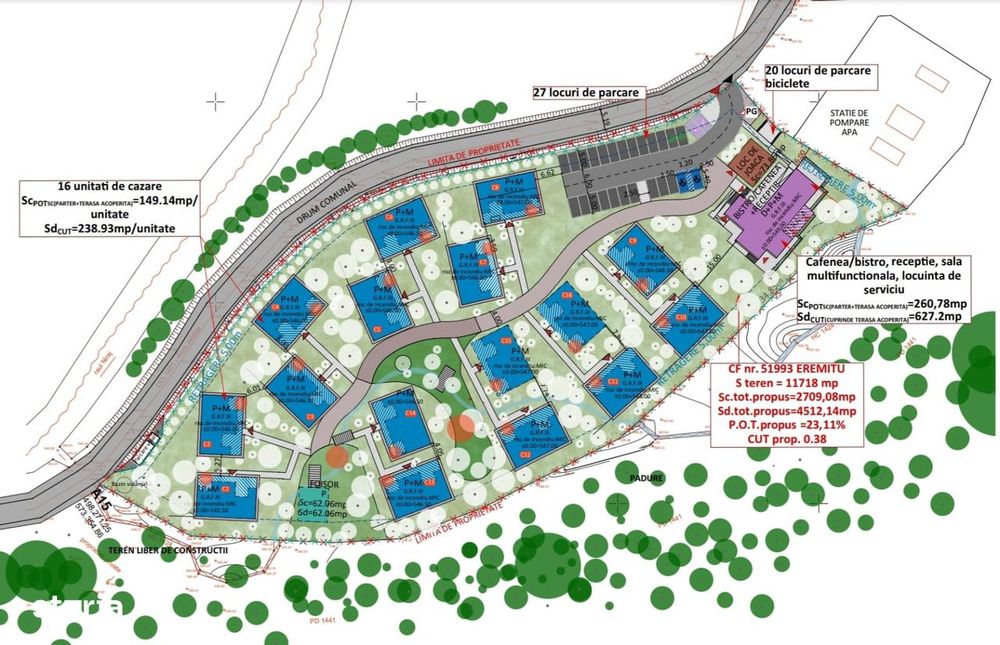 Proiect resort premium Sovata - Campu Cetatii (teren + 16 vile)