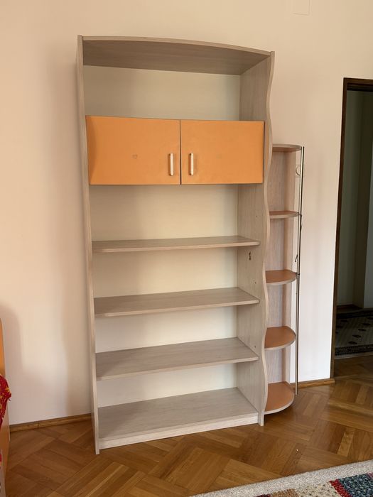 Set mobila dormitor portocaliu si gri