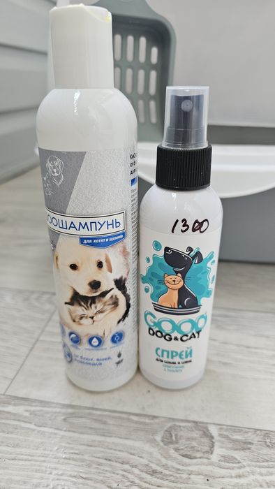 Кошачий лоток, шампунь и спрей