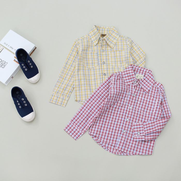 Cămașă în carouri pentru băieți, 3-5 ani