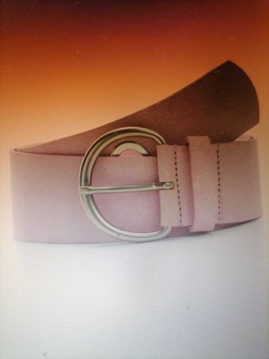 Колан от розов велур от MANGO