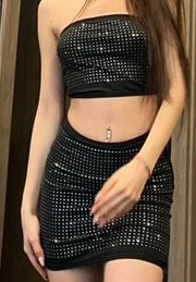 Медерно комплектче с камъни