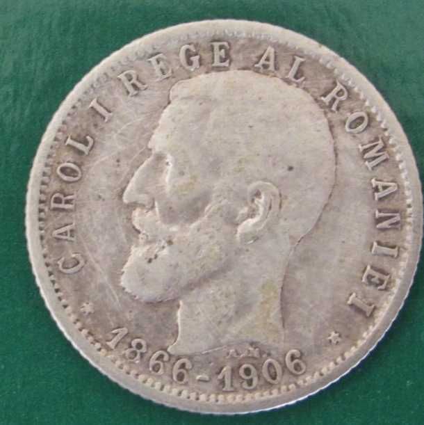 Румъния, 1 лея, 1906, 40-годишнина от управлението на Карол