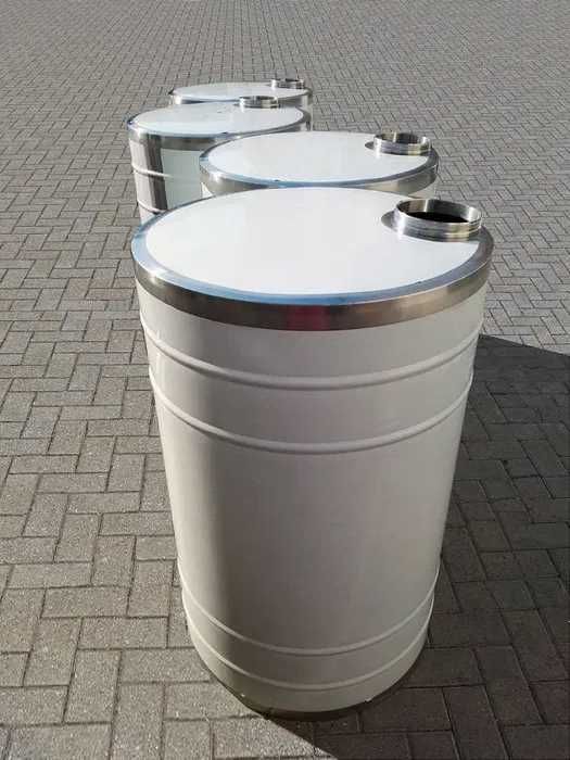 Butoi din INOX 180 L cu capac clamp si garnitura, cadou robinet din INOX materie prima: AISI 304, origine Italia