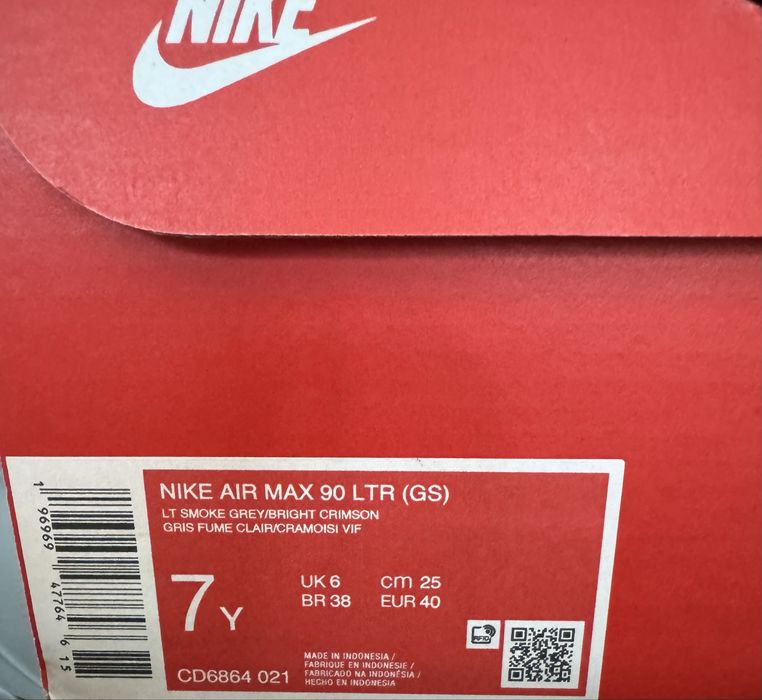 Маратонки Air Max 90 LTR (GS) LT SMOKE GREY