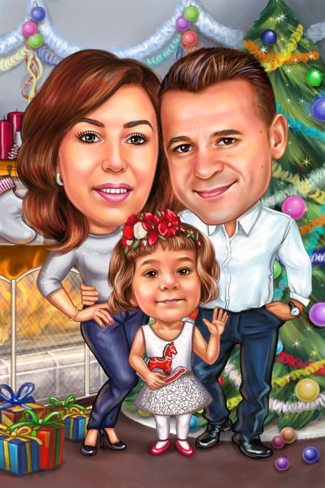 Коледен подарък за семейство и приятели – персонална карикатура