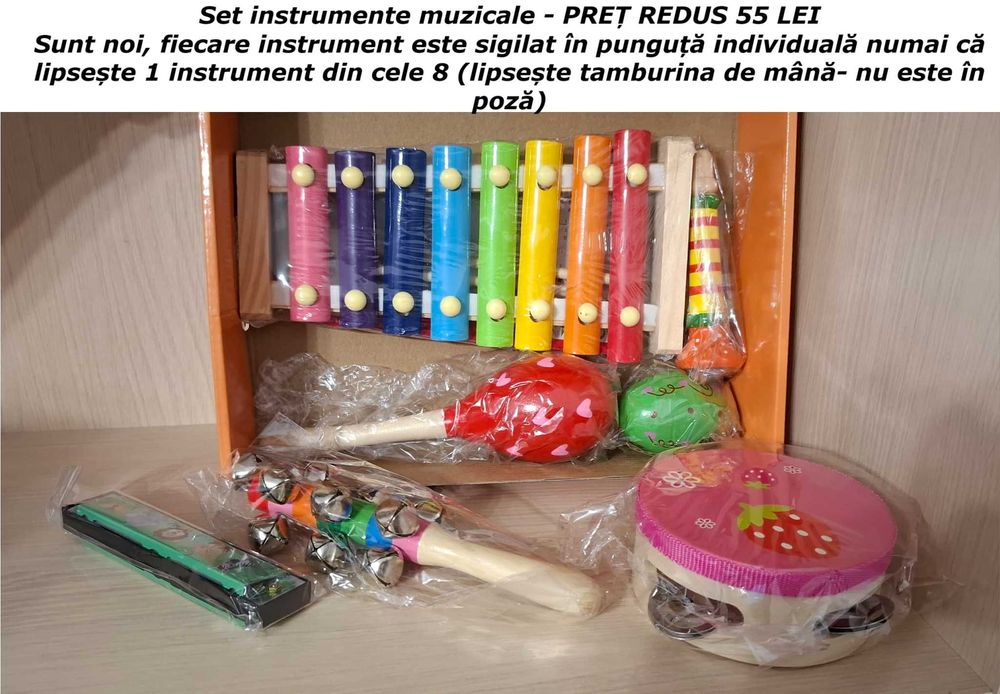 Set jucarii muzicale din lemn- instrumente