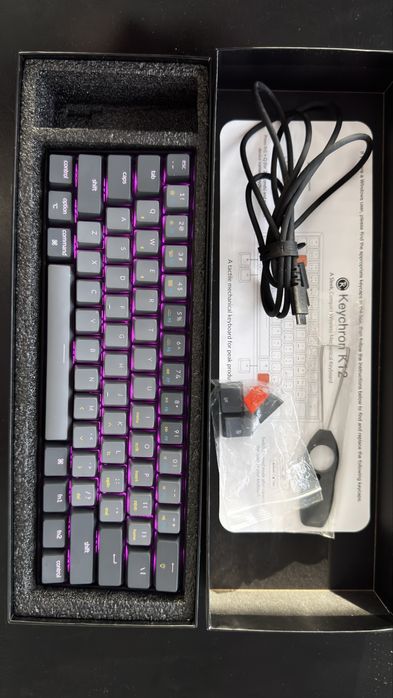 Keychron K12 Безжична Механична Клавиатура | 60% | RGB | Сини суичове