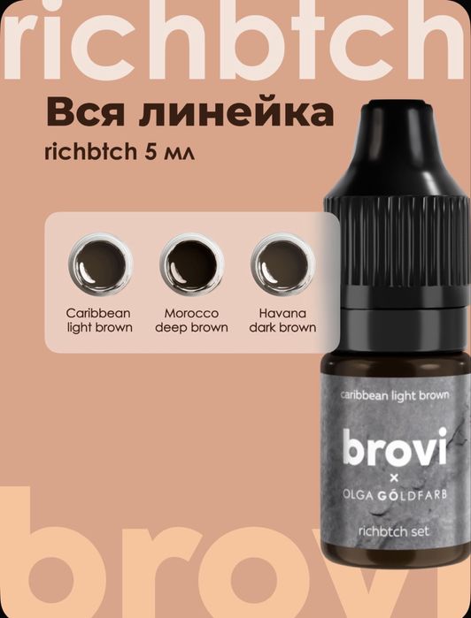 Комплект пигменти за вежди brovi 3x5мл