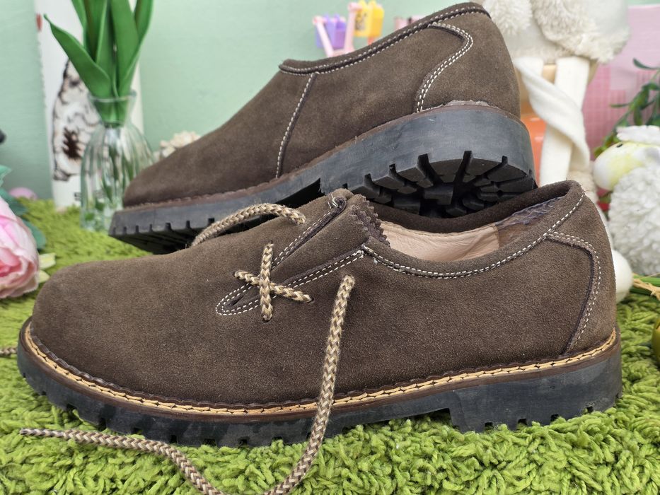 Мъжки немски обувки естествен велур N42