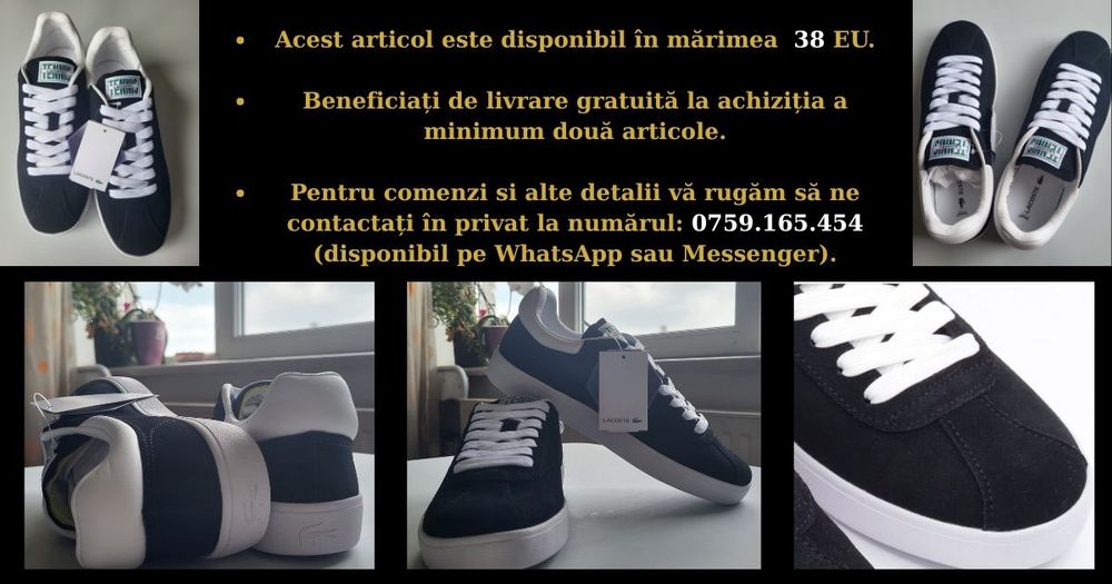 Black Leather T Court Trainers Lacoste Dama
