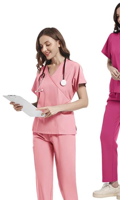 Медициналық костюм, қызғылт және қара түсті, жаңа