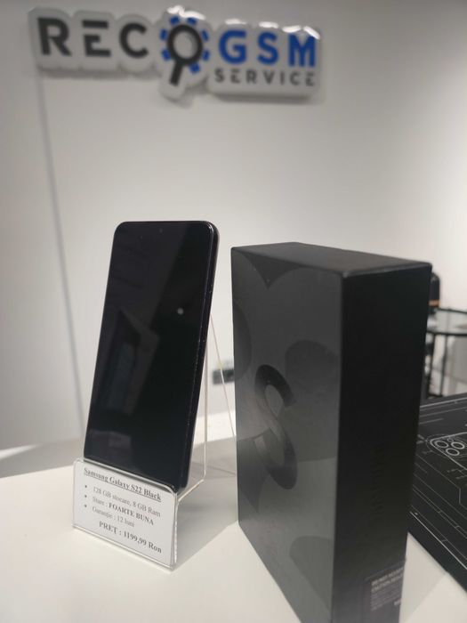 Samsung Galaxy S22 Black 128 GB 8GB Ram - Farctură - RecoGsm Borșa