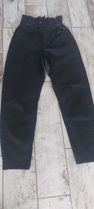 Paperbag промазани дамски дънки Zara