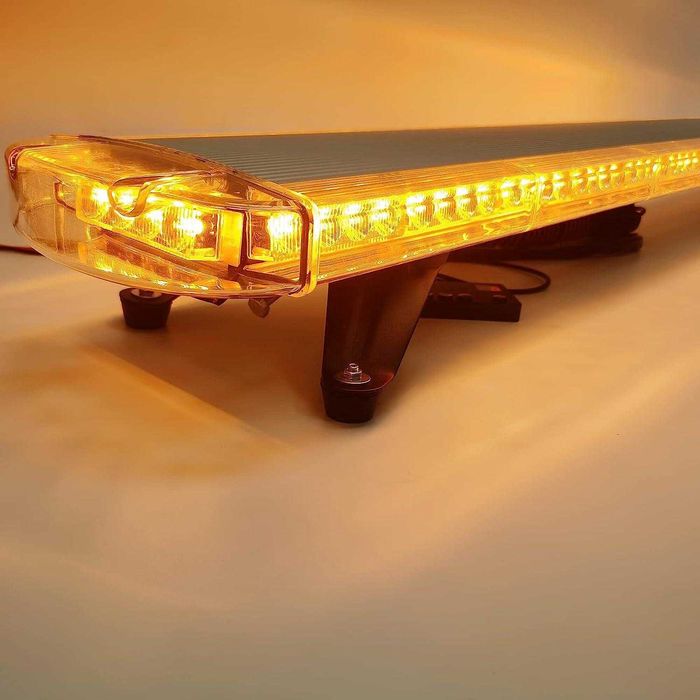 Аварийна сигнална лампа маяк буркан, 120 см, 12V 24V, 15 режима, жълта