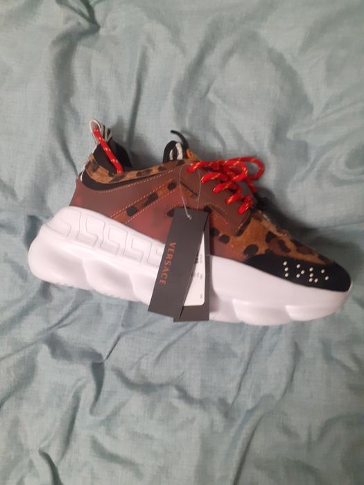 Versace chain reaction leopard print