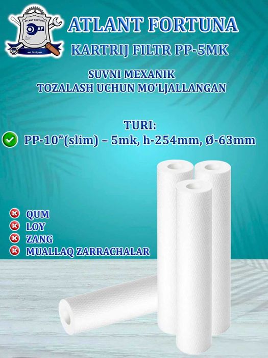 Suv uchun filtr, xonadon filtrlari uchun kartrij karterej kartrj filtr