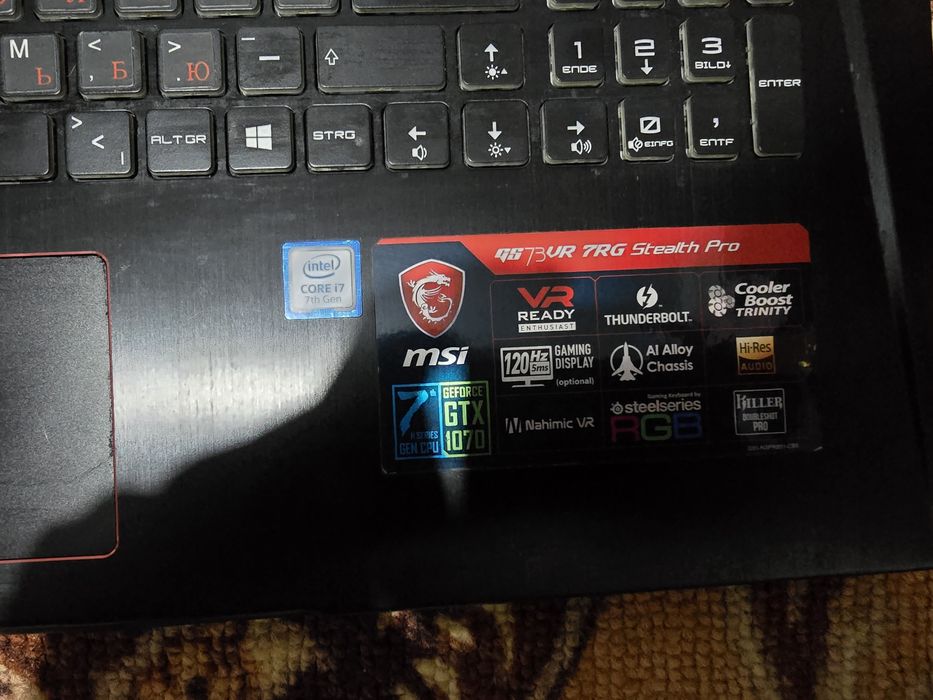 Ноутбук msi gs73vr 7rg stealth pro