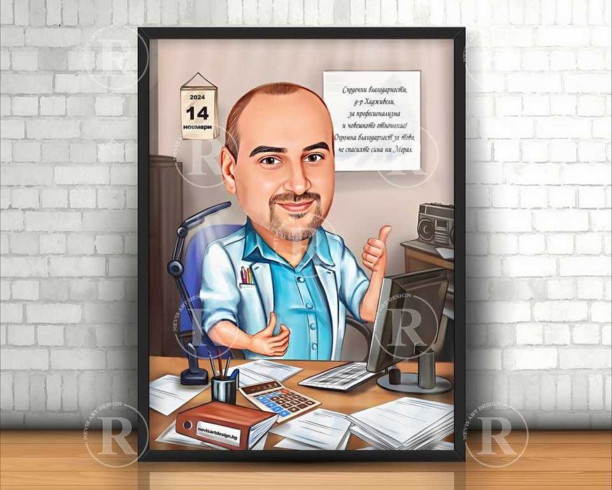 Карикатура подарък за доктор