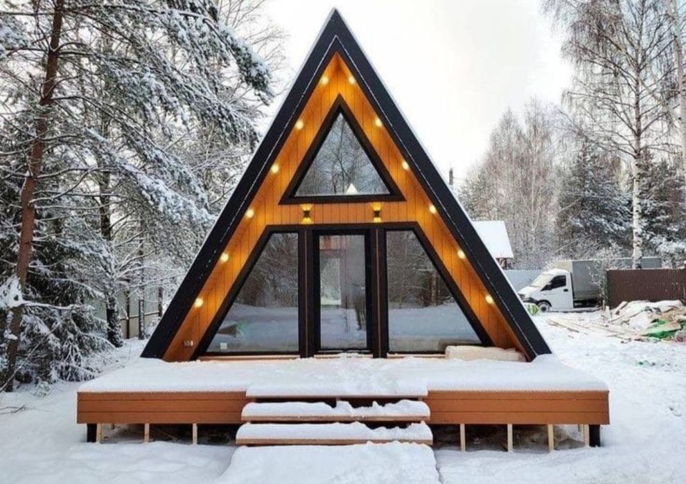 Vând cabane tip A si case din lemn