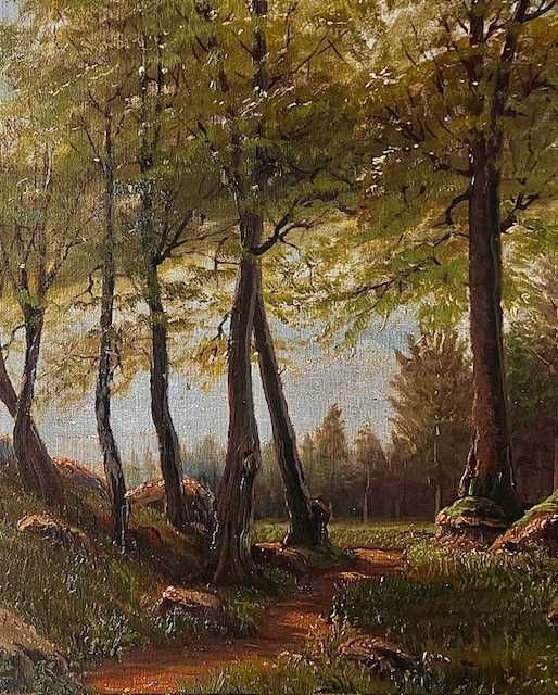 Tablou f VECHI ulei pastos/pânză/cart semnat Abraham Rafael