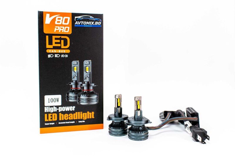 LED Крушки Н4 100w 10000LM,12-24v canbus 1 ГОДИНА ГАРАНЦИЯ