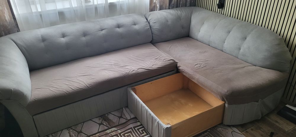 Диван серо голубой