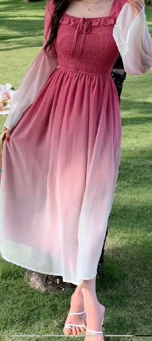 Rochie lunga in stil ombre