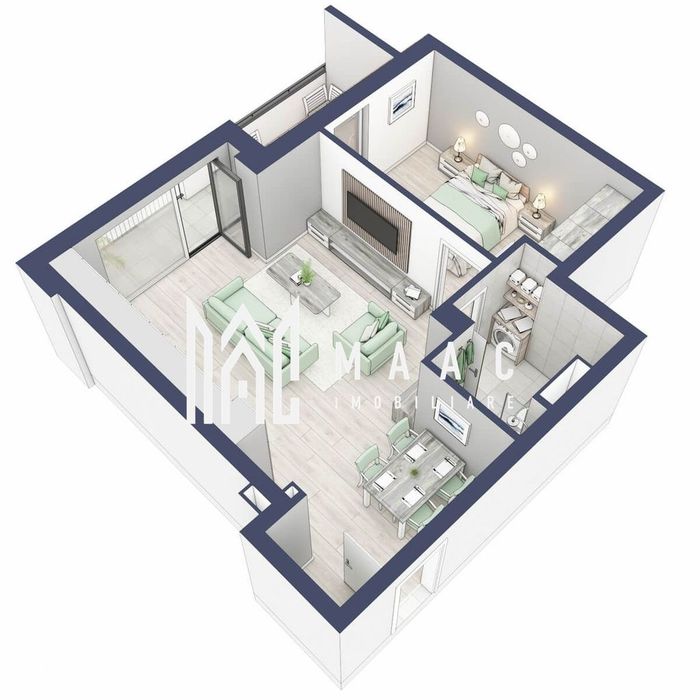 Apartament 2 camere | Balcon 10.3 mp | Etaj 2 | Turnisor