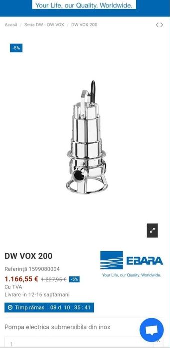 Vand pompa sumersibila