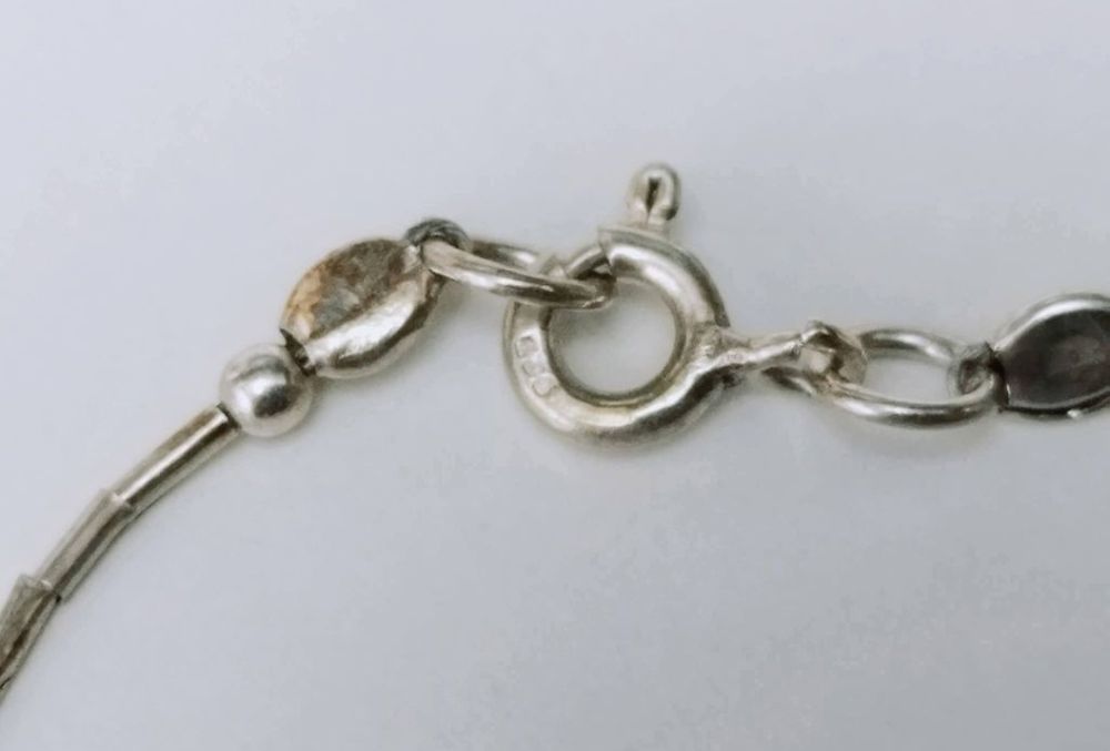 Veche bratara din argint de 925, cu bilute de argint, copii